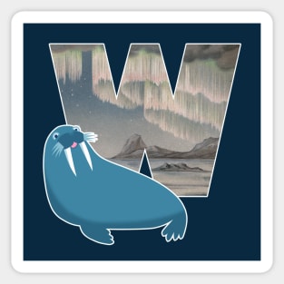 W is for Walrus Sticker